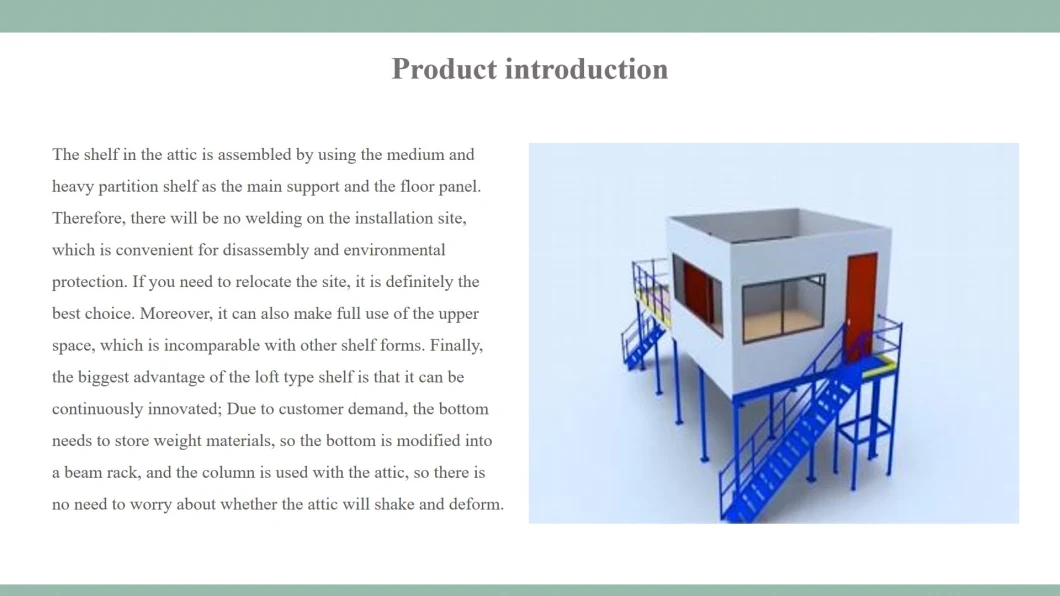 Jise Newest Metal Structure Mezzanine with Pallet Rack for Storage Industrial Goods.