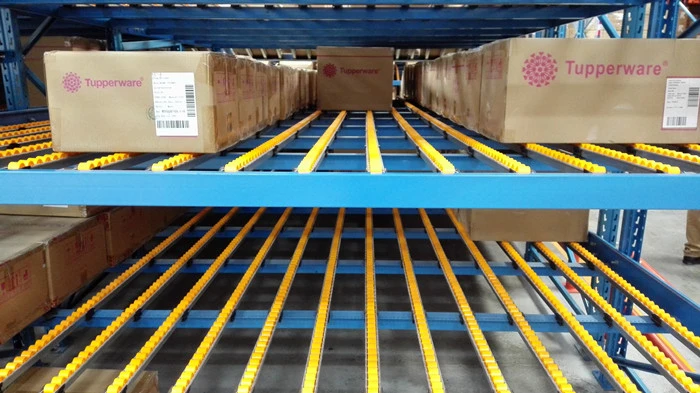 Sliding Carton Flow Through Racking