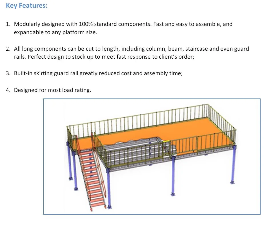 OEM Storage Warehouse Industrial Mezzanine Decking Racking Manufacturer Warehouse Multi-Level Flooring Mezzanine Rack