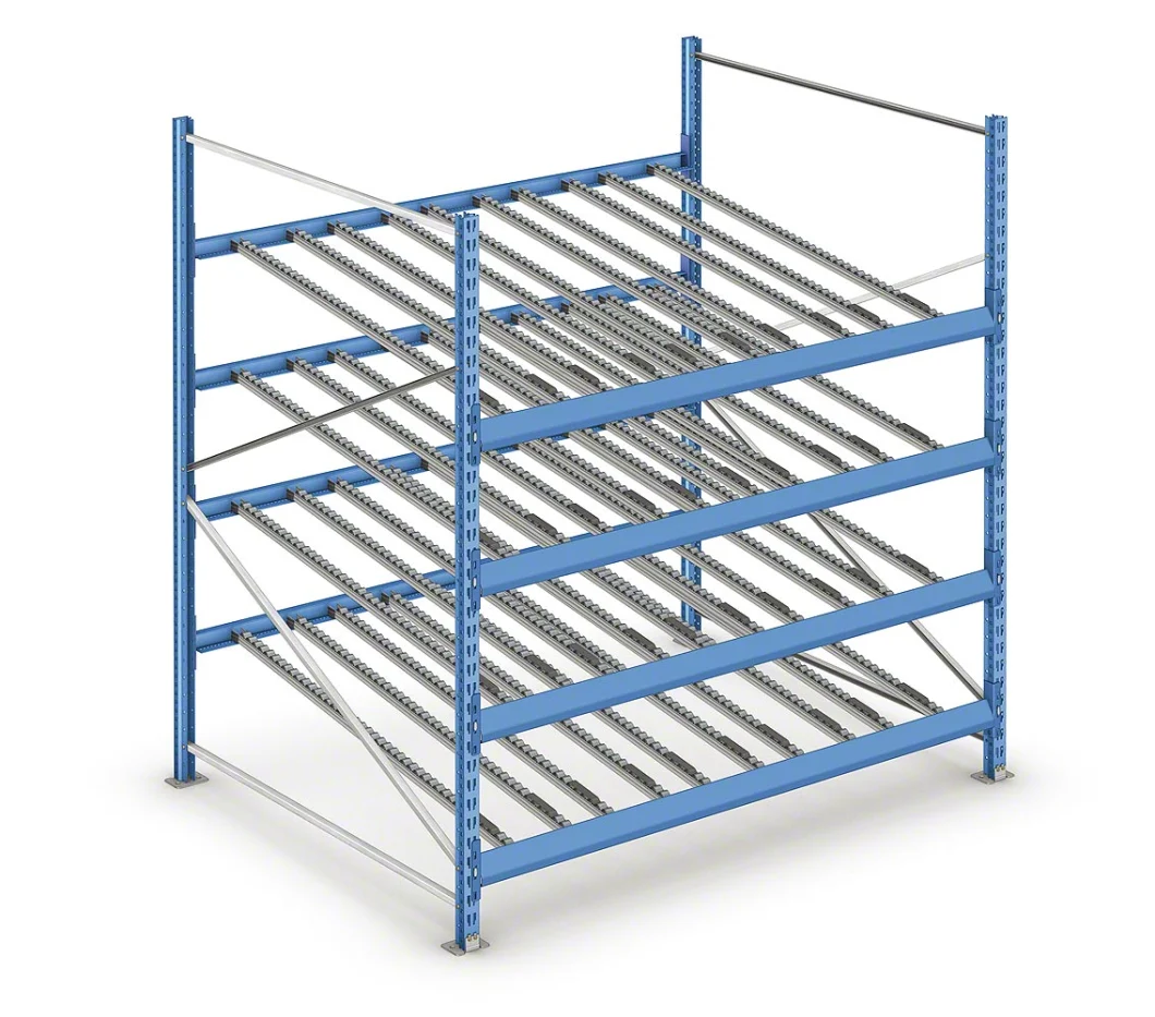 Selective Carton Flow Rack with Q235 Steel Material for Warehouse Storage.