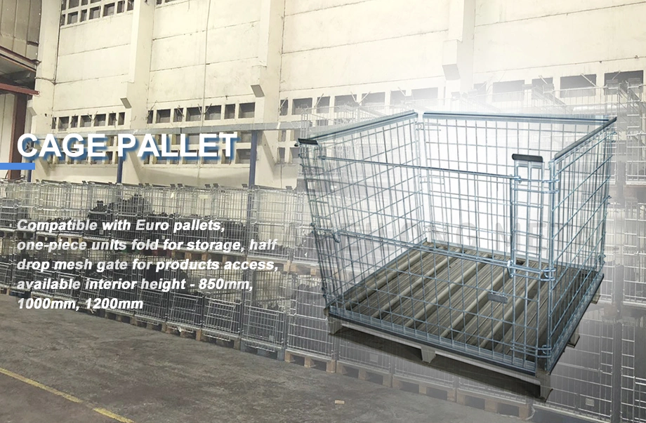 Euro Stacking Warehouse Storage Steel Metal Cage Pallet for Sale