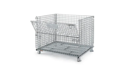 Conteneur de stockage de cage en acier pliable industriel