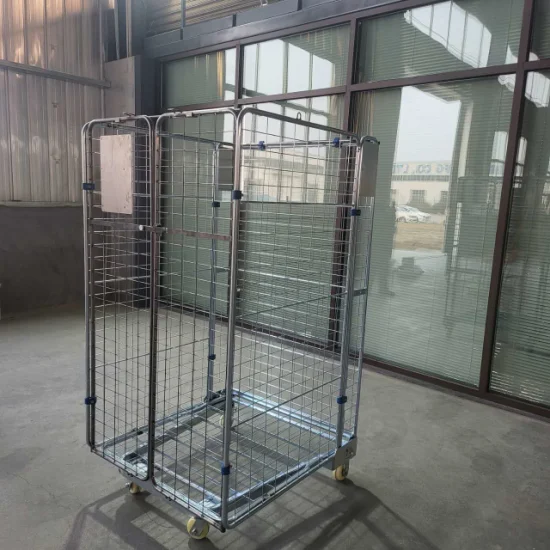 Cage industrielle durable adaptée aux besoins du client de conteneur de petit pain en métal pour le transport de stockage de cargaison