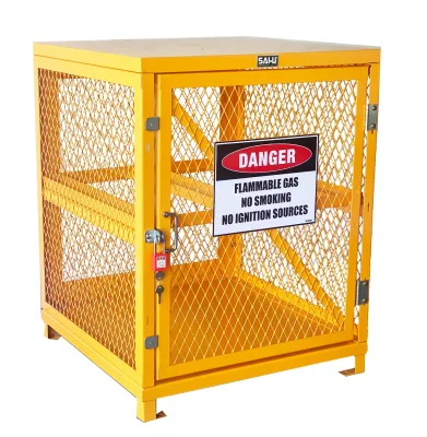 Cage de stockage de bouteilles de gaz Sai-U personnalisée en usine, cage de stockage de sécurité ignifuge pour GPL et bouteilles de gaz Gc3004